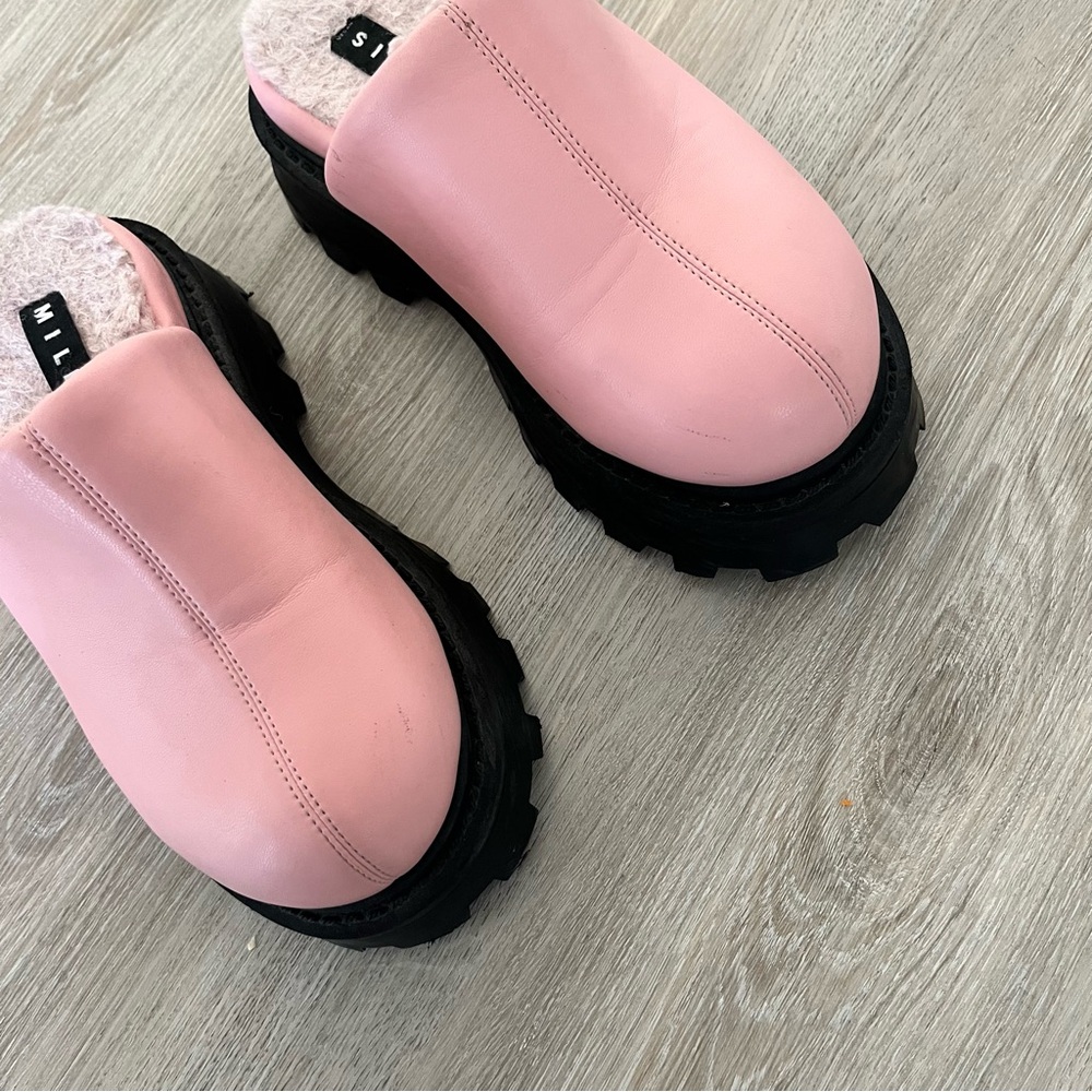 Simon Miller Pink Grip Bubble Clog Mule Platform Shearling Size 37 EU 7 US - Picture 4 of 12